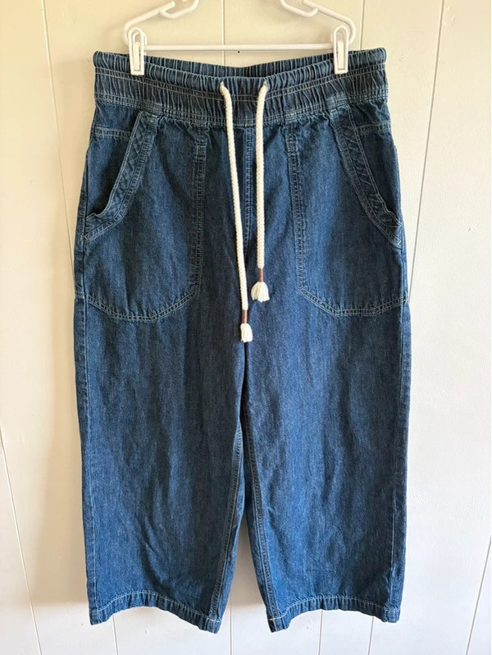 Womens XS Free People Denim Wide Leg Crop Jeans